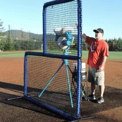 Nets & Screens The Protector Blue Series 7'x7' Padded L-Screen By JUGS 8 Nets & Screens The Protector Blue Series 7'x7' Padded L-Screen By JUGS