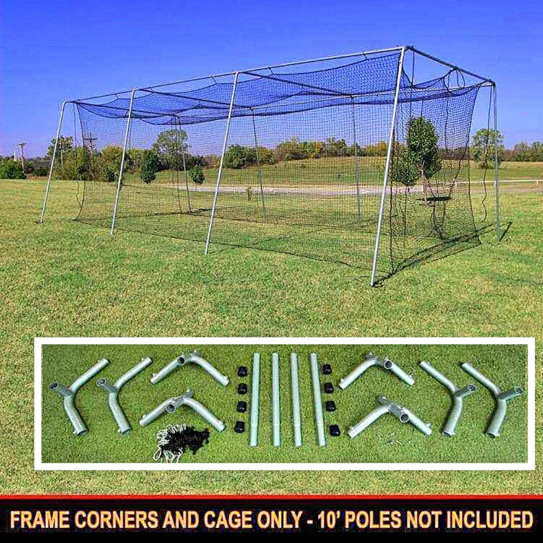 Cimarron Batting Cages #24 Cage Net With 1.5-Inch DIY Frame Corner Kit 1 Cimarron Batting Cages #24 Cage Net With 1.5-Inch DIY Frame Corner Kit