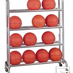 3-Tier Or 4-Tier Ball Rack With Casters By Gared Sports Basketball Equipment