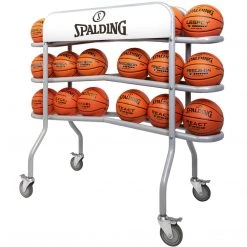 Spalding 18-Ball Capacity Steel Official On-Court Ball Truck With Angled Rails Basketball Equipment 6 Spalding 18-Ball Capacity Steel Official On-Court Ball Truck With Angled Rails Basketball Equipment