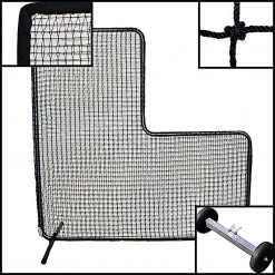 Trigon Sports International ProCage '60 Series' 7-Foot Pitcher's L-Screen With #60 Net Nets & Screens