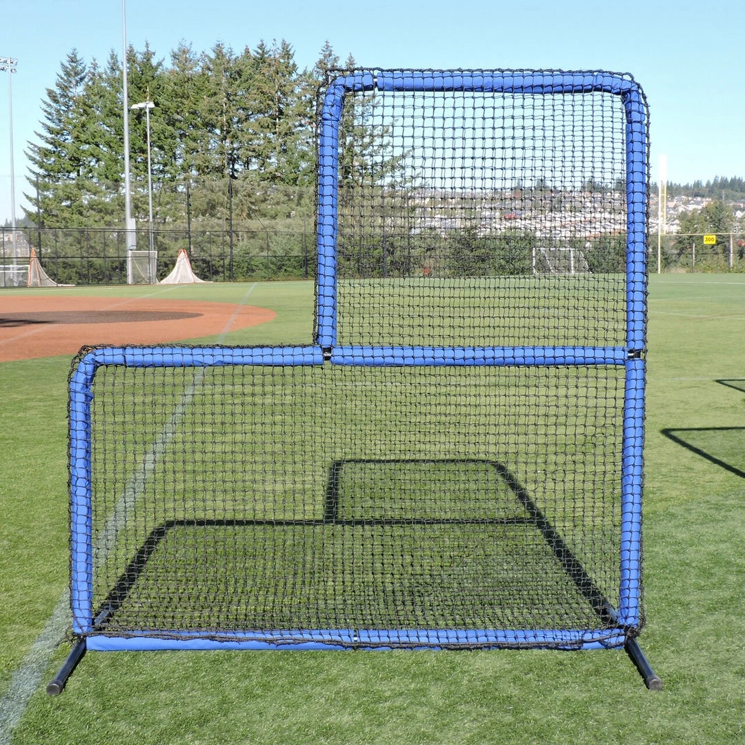 Nets & Screens The Protector Blue Series 7'x7' Padded L-Screen By JUGS 1 Nets & Screens The Protector Blue Series 7'x7' Padded L-Screen By JUGS