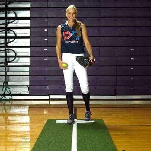 ProMounds Jennie Finch Foam Back Pitching Mat With Powerline Baseball Equipment 2 ProMounds Jennie Finch Foam Back Pitching Mat With Powerline Baseball Equipment
